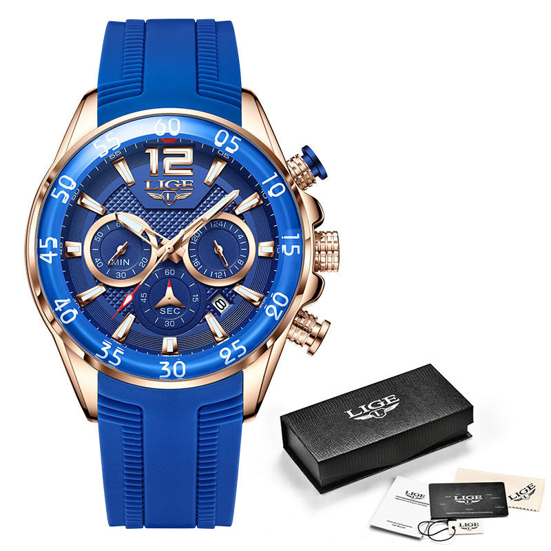 Montre pour Homme, Étanche et Multifonctions Quartz